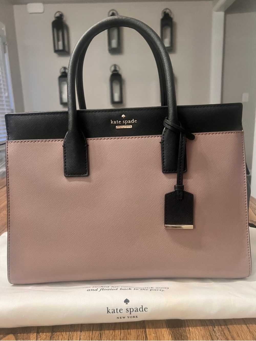 kate spade Two-Tone Satchel in Blush and Black
